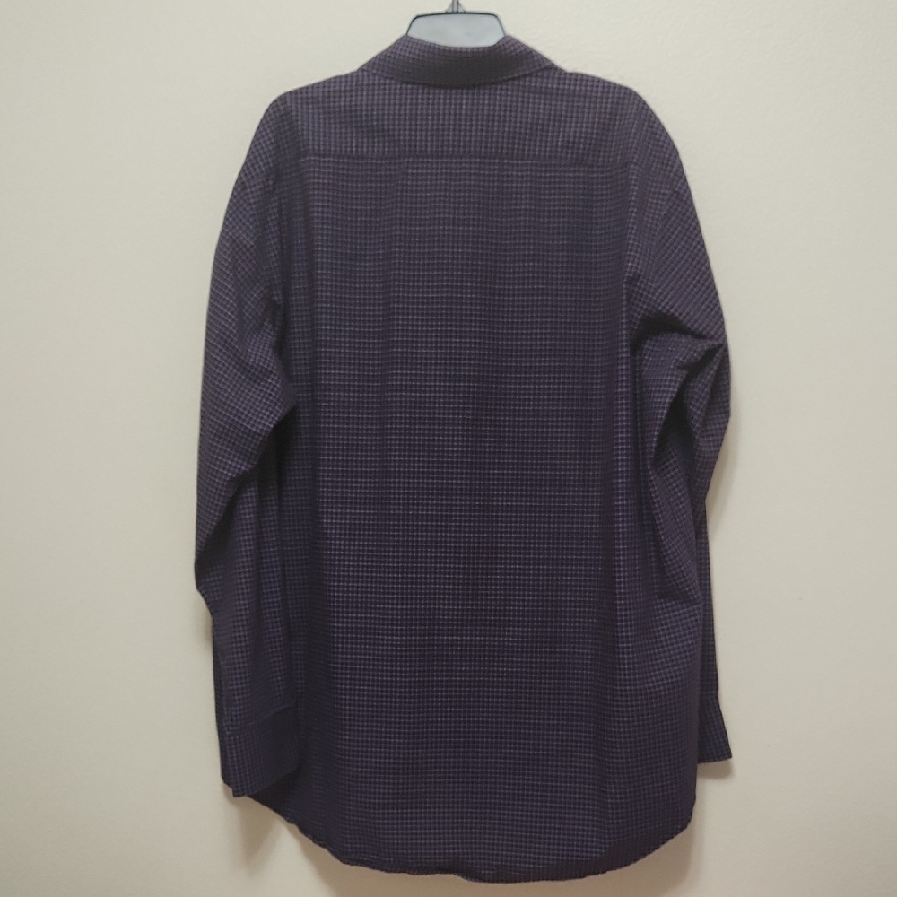 Christian Aujard Paris Purple Checkered Long Sleeve Button Down Men's Size 2XLT - Picture 13 of 15